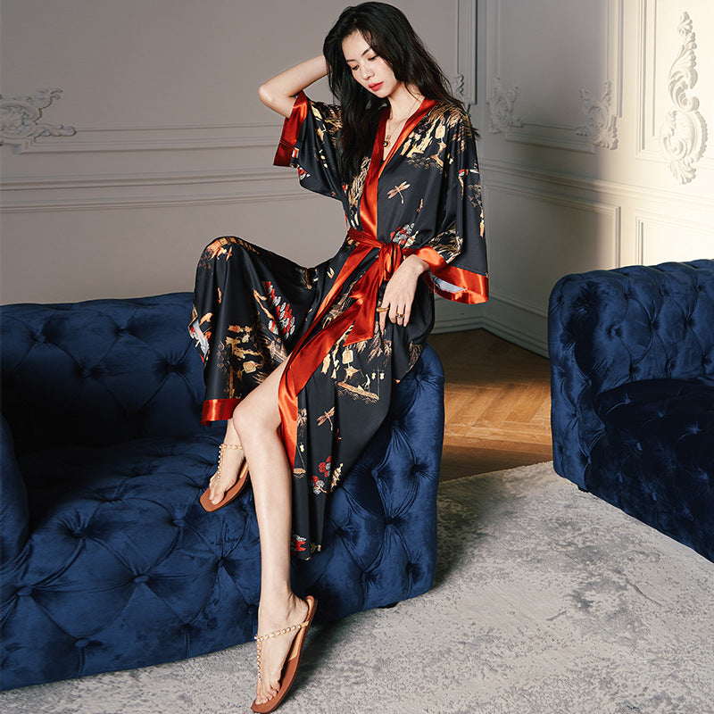 Satin Chiffon Loungewear Women's Luxury Robe