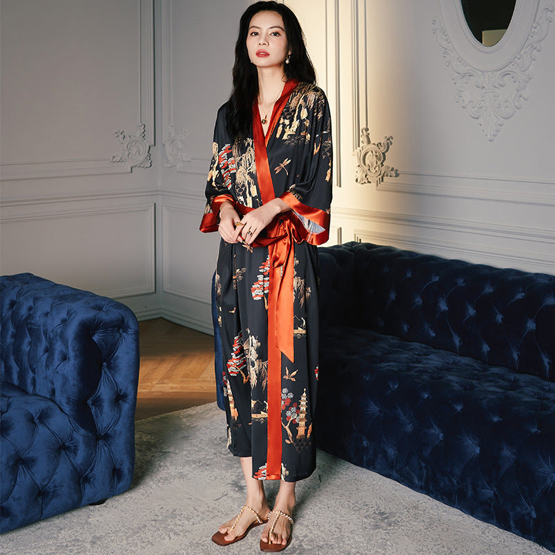 Satin Chiffon Loungewear Women's Luxury Robe
