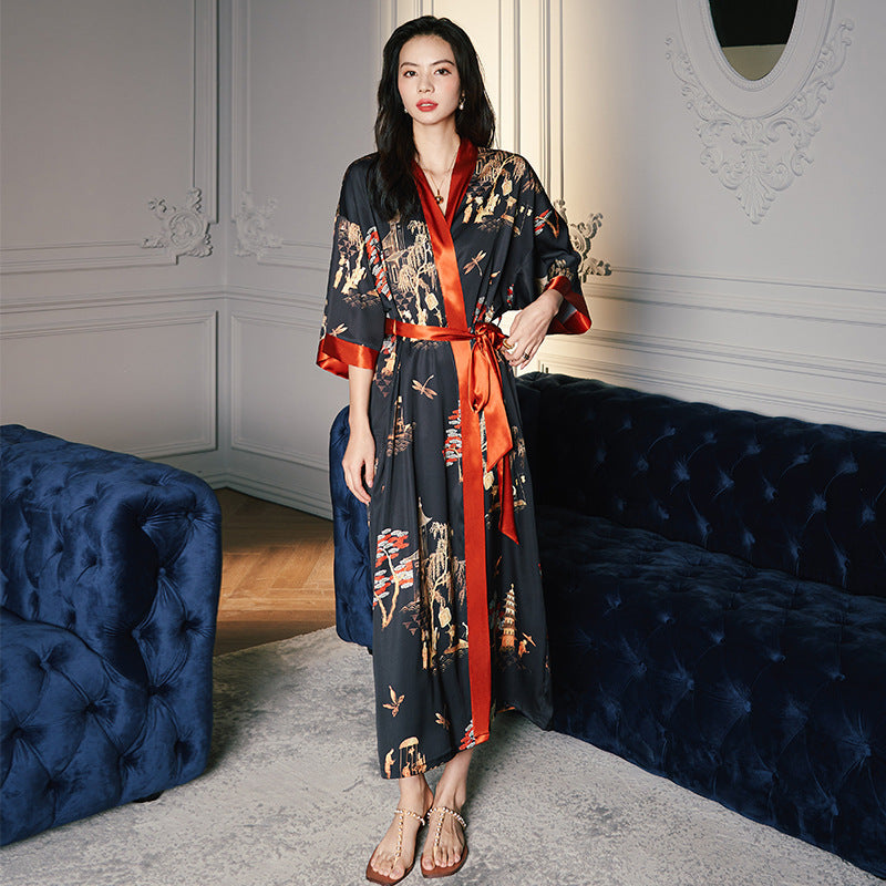Satin Chiffon Loungewear Women's Luxury Robe