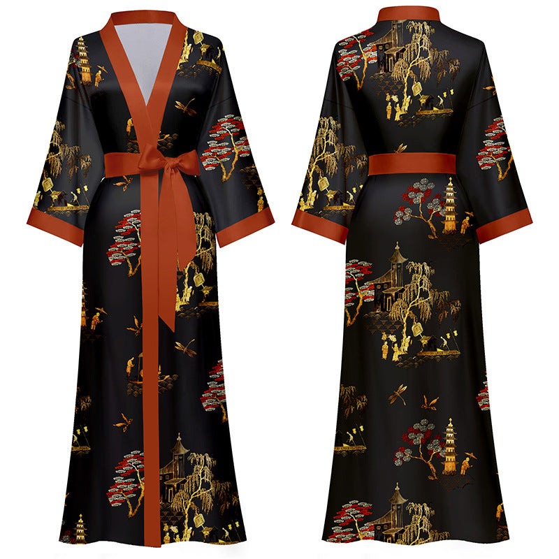 Satin Chiffon Loungewear Women's Luxury Robe