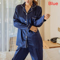 2 Piece Set Loungewear Womens Silk Satin Pajamas