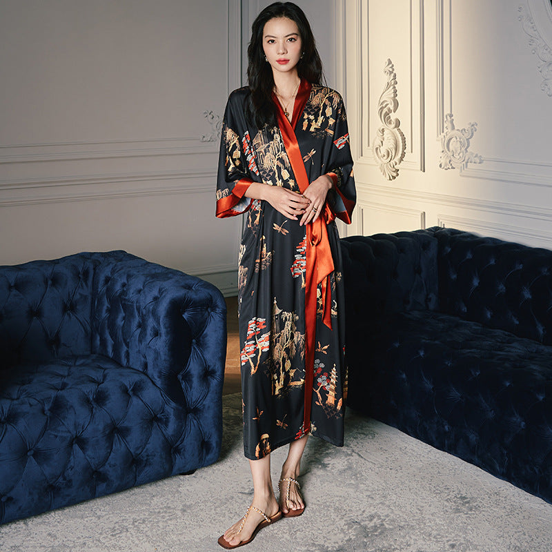 Satin Chiffon Loungewear Women's Luxury Robe
